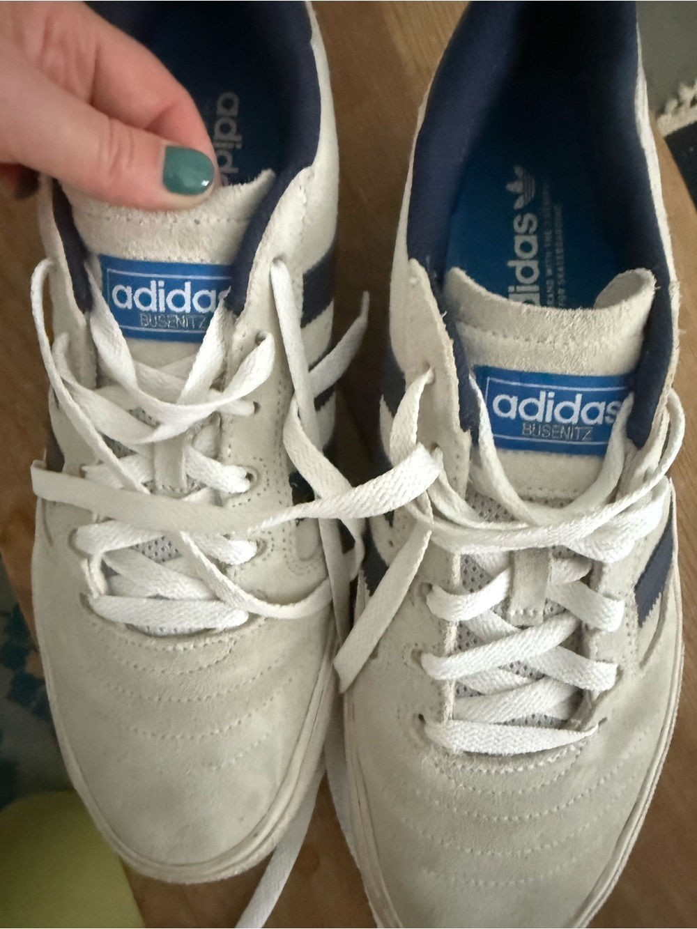 Adidas Busenitz Men’s White and Navy Court-Style Sneakers - Picture 6 of 7